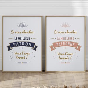 Il miglior poster del capo in francese, regalo originale per il capo