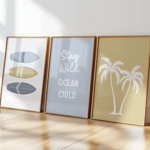 Decorazioni da spiaggia retrò per bambini, poster alla moda per le camerette dei ragazzi