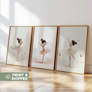 Sweet ballerina posters for little girls, classical dance decor