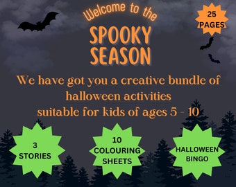 halloween, halloween printables, halloween activity sheets, kids halloween party, colouring sheets, storybooks, digital prints