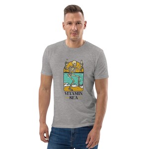 Vitamin Sea Skeleton Surfer Tee: Organic Cotton Men&#39;s Surf Shirt