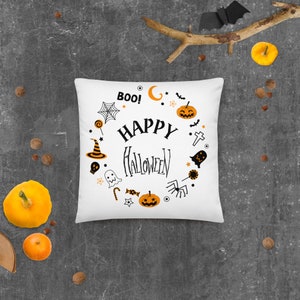 Happy Halloween Throw Pillow Spooky Decor for a Frightful Night, Halloween Decor Get Cozy with a &#39;Happy Halloween&#39; Pillow