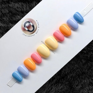 Easter Spring Pastel Nails | Extra Short Press ons | Reusable Gradient Press-on nails | Round Shape |