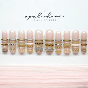 Bangle Press On Nails | Jade Gold Chrome, Handmade Extra Long