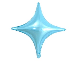 24” blue four point star balloon