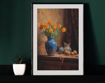 Van Gogh Style Orange Tulips (2) Printable Painting