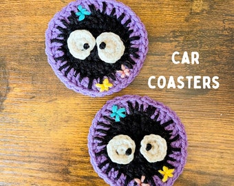 Soot Sprite Car Coasters | Set of Two Car Coasters | Car Accessories | Car Decor | Anime Studio Ghibli Gift Ideas