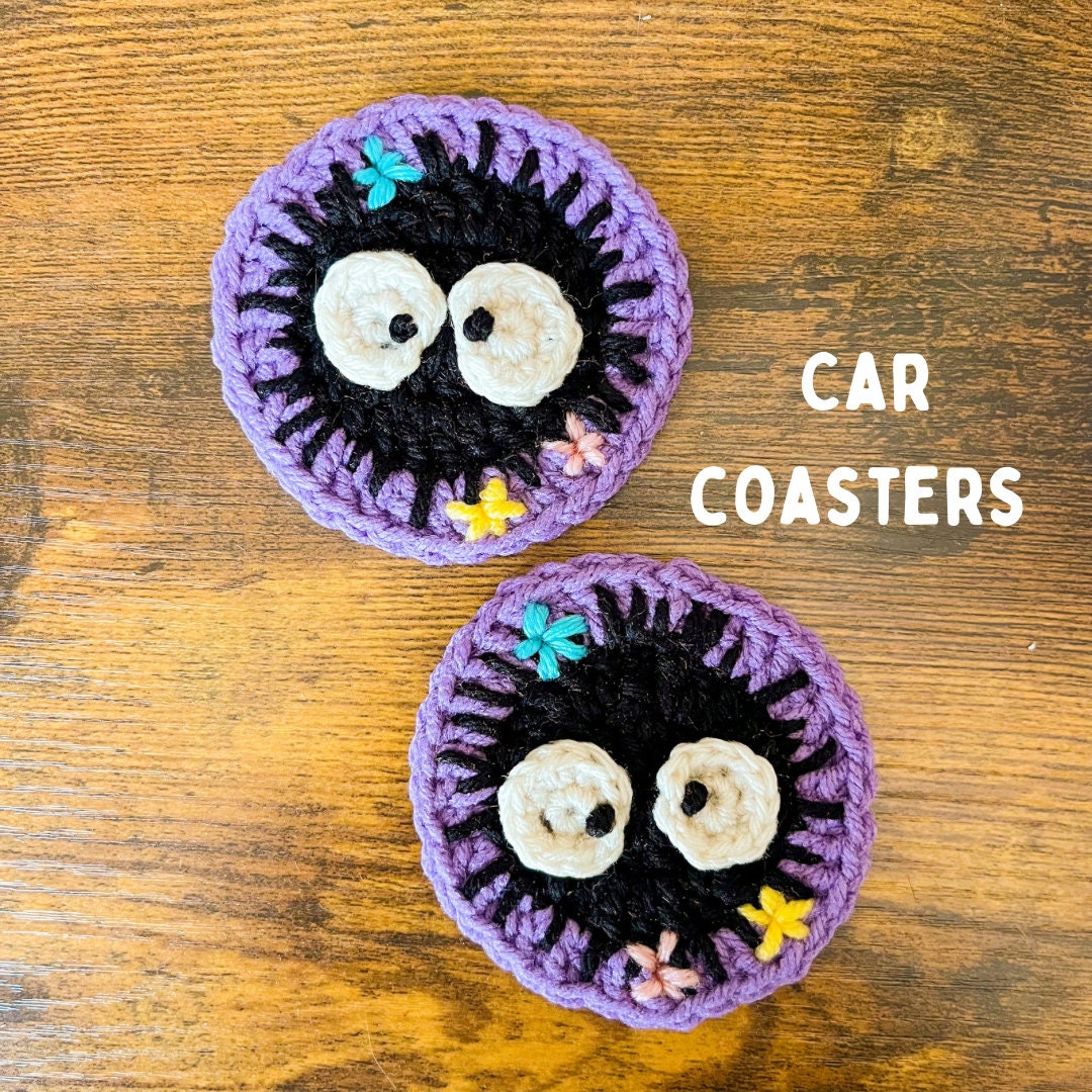 Soot Sprite Car Coasters Set of Two Car Coasters Car Accessories Car Decor  Anime Studio Ghibli Gift Ideas 
