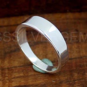 Silver Band Ring, 925 Sterling Silver Plain Band, Comfort Fit Wedding Band, Men&#39;s Ladies Gift, Wedding Band Promise,