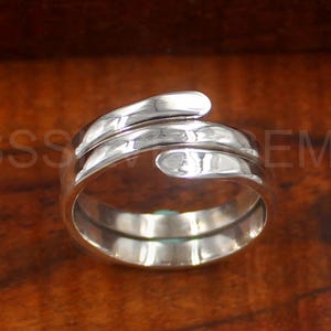 925 Silver Wrap Ring, Women Statement Ring, Sterling Silver Casual Ring, Comfort Fit Wedding Band, Wedding Band Ring, Simple Promise Ring