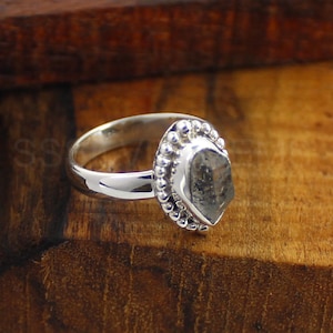 Rough Herkimer Diamond Ring, Natural Herkimer Diamond Ring, 925 Silver Ring, Sterling Silver Ring, Herkimer Diamond Ring