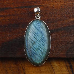 Blue Labradorite Pendant, 925 Sterling Silver Pendant, Natural Labradorite, Gemstone Pendant, Labradorite Jewelry, Handmade Pendant