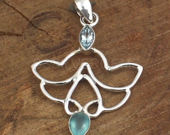 Aqua Chalcedony Pendant, 925 Sterling Silver Pendant, Chalcedony Silver Pendant, Gemstone Pendant, Birthday Gift for her,