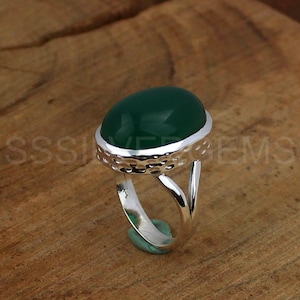 Green Onyx Ring, 925 Sterling Silver Ring For Women&#39;s Onyx Handmade Ring