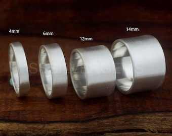 Band met matte afwerking, comfortabele pasvorm bandring, ongepolijste band, duimring, platte bandring, brede bandring 2 mm tot 15 mm Alle bandbreedtes beschikbaar