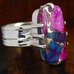 Pink Oyster Turquoise Ring, 925 Sterling Silver Ring Pink Spiny Oyster Turquoise Ring, Handmade Ring, Turquoise Ring, Filigree Ring