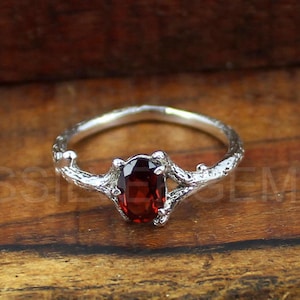 Red Garnet Ring, 925 Sterling Silver Ring, Garnet Silver Ring, Gift For Her, Handmade Christmas Gift, Christmas Gift, Wedding Women Ring