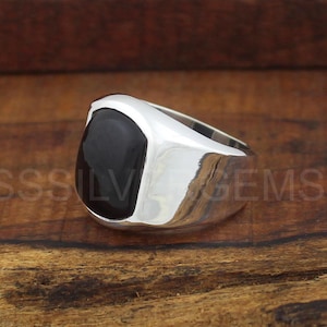 Anel masculino feito à mão, anel masculino turco feito à mão em prata, anel masculino otomano, anel de ônix, joias masculinas, presente para ele, anel de prata esterlina 925