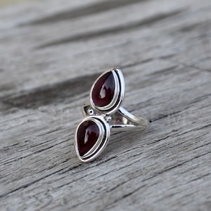 Red Garnet Ring, 925 Sterling Silver Ring, Garnet Silver Ring, Gift For Her, Handmade Christmas Gift, Christmas Gift, Wedding Women Ring
