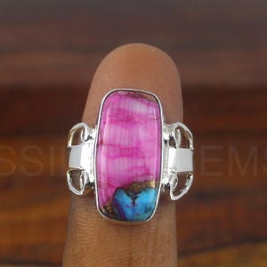 Pink Oyster Turquoise Ring, 925 Sterling Silver Ring Pink Spiny Oyster Turquoise Ring, Handmade Beauty Ring, Turquoise Ring, Gift For Her