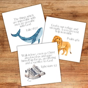 Kids Scripture Memorization Cards | Printable Bible Verse Memory Cards | Bible Verses for Age 3-6 & 6-10 with Watercolor Images