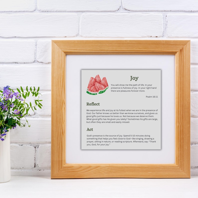 Watermelon Scripture Fruit of the Spirit Cards + Grown-up Guide | Printable Scripture Cards ...