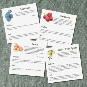 Fruit of the Spirit Karten + Erwachsene Anleitung | Druckbare Schriftkarten für Kinder + Elternandacht | Digital Download Einheit Studie