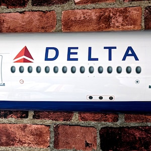 Delta Airlines Airbus A350 3D Aluminum Scale Fuselage Section Aviation Wall Art Man Cave