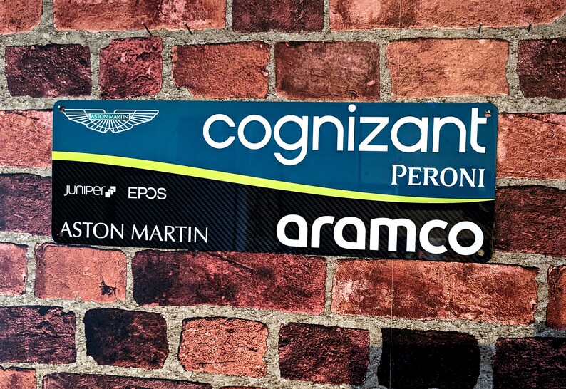 Motorsport Wall Art Man Cave Formula One Aston Martin Side Pod Theme