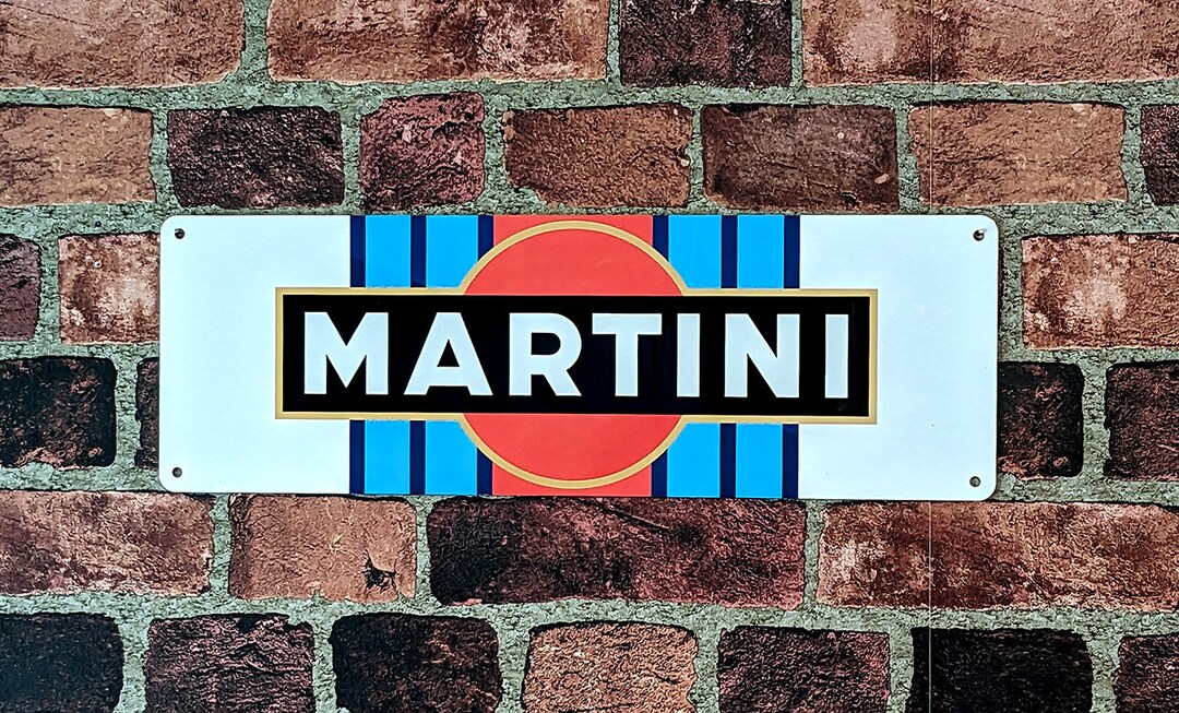 Aluminum Motorsport Wall Art Retro Martini Racing Team Livery. Metal
