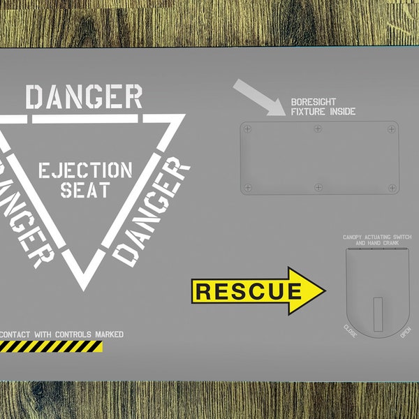 Aviation, Aircraft, Military Jet Enthusiast Metal Wall Art Sign "Danger Ejection Seat Theme" Man Cave, Hangar, Office Walls