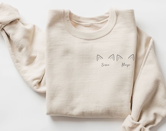 Cat Ears Sweatshirt, Personalized Cat Sweater, Cat Lover Gift, Customizable Shirt for Cat Owner, Cat Memory Gift, Cat Mom T-shirt, Cat Life
