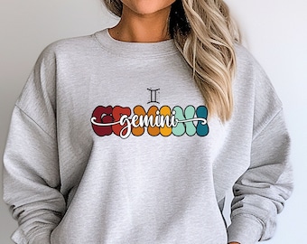 Zodiac Gemini Shirt, Gemini Sweatshirt, Zodiac Sign Tee, Astrological Shirt, Zodiac Gift for Mom, Astrology Shirt, Birth Sign, Zodiac Symbol