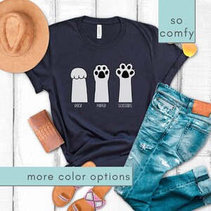 Cat Shirt, Gift For Cat Owner, Rock Paper Scissors Paw T-shirt, Animal Lover Gift, Cat Mom Tshirt, Unisex Pet Shirt, Cat Paws Graphic Tee
