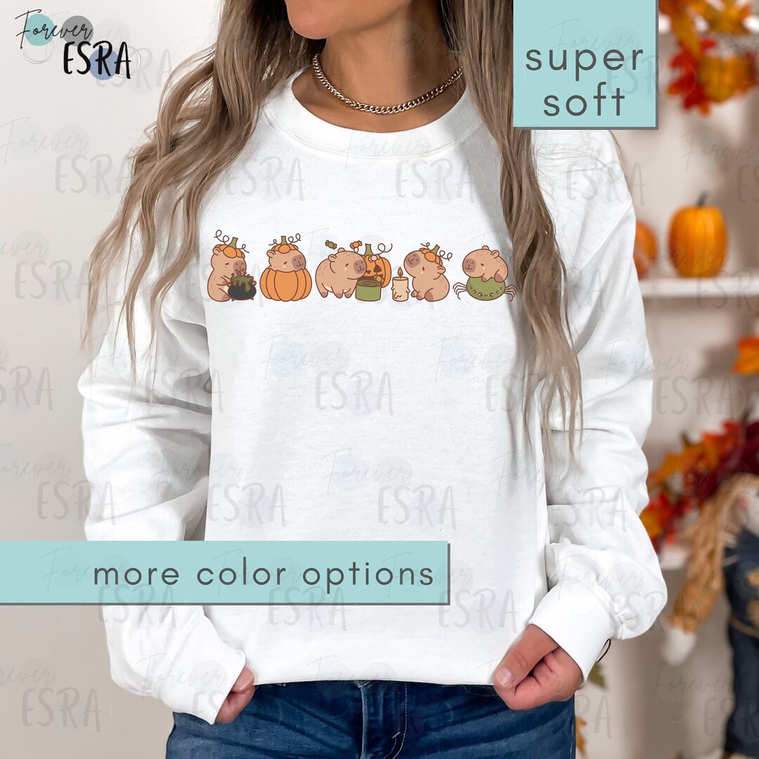 Fall Capybara Halloween Capybara Sweatshirt, Capybara Gift, Capybara Pumpkin Sweater ...