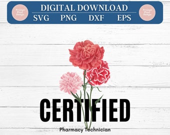 Zertifizierte Apotheke Technik SVG Apotheke Techniker sofortiger Download Apotheker PNG Pharmakologie Digital geschnitten Datei Sublimation Design