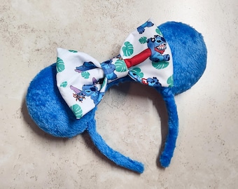 Disney Minnie Mouse Ears Inspired Headband - Blue Faux Fur  display picture 3