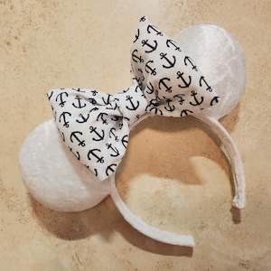 Disney Minnie Mouse Ears Inspired Headband - Cruise, Ocean, Boat, Anchor, Summer, Gift