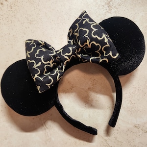 Disney Minnie Mouse Ears Inspired Headband - St Patricks Day Gold Holiday Halloween Christmas Gift
