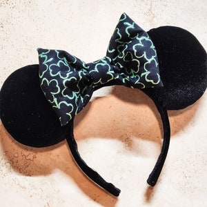 Disney Minnie Mouse Ears Inspired Headband - St Patricks Day Holiday Halloween Christmas Gift