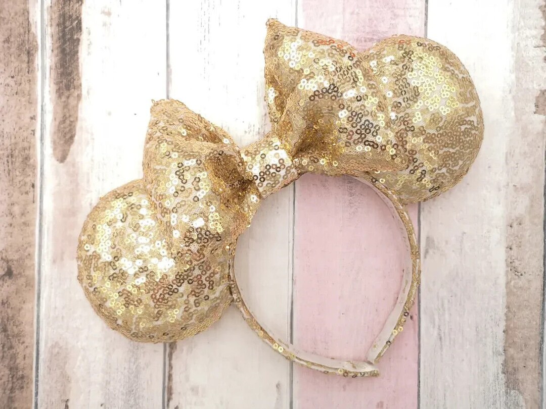 Disney Minnie Mouse Ears Inspired Headband - Gold Sequin  display picture 3