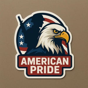 American Pride Patriotic Sticker | USA Bald Eagle & Soldier Decal | Military Support | Durable Vinyl Sticker to Express Yourself!