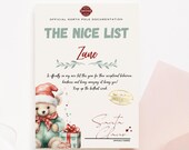 Personalized Nice List Certificate, Santa Claus Official Mail (Digital Download)