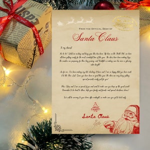 Carta personalizada de santa padre navidad editable imprimible 2023 descarga instantánea