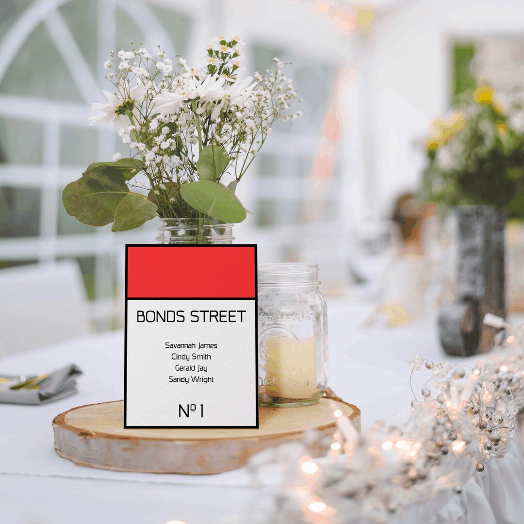 Board Game Themed Wedding Table Number Templates Printable Editable
