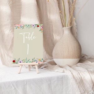 Table card wedding template editable flowered wedding table decor centrepiece