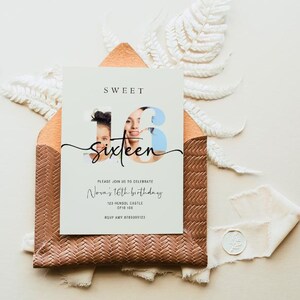 Sweet Sixteen Birthday Invitation 16th birthday invite editable template instant download