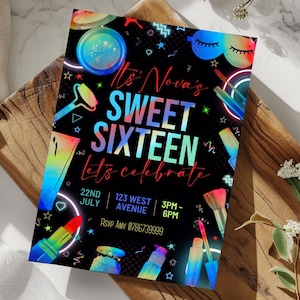 Sweet 16 invitation template birthday 16th editable template instant download
