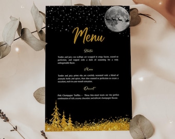 Christmas menu template Xmas party menu editable digital download
