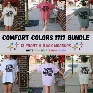 Comfort Colors 1717 Bundle C1717 Mockup Bundle Outdoors Mockup Model Mockup Bundle T-Shirt Mockups Moonlit Mockups Ivory White Crimson Mocks